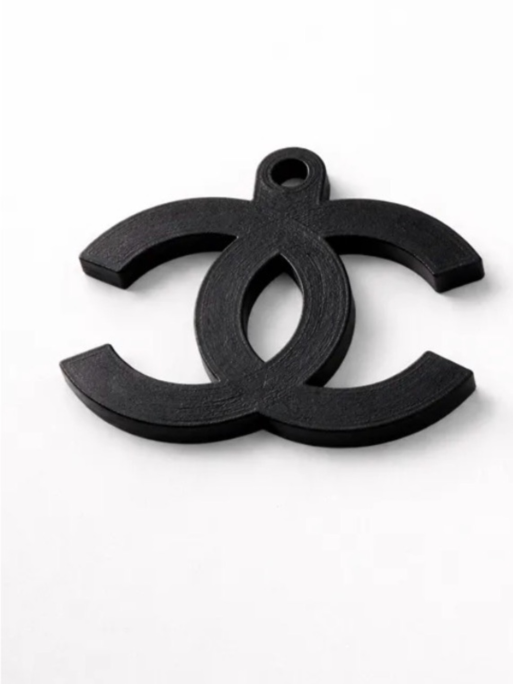 Black Interlocking Logo Charm Pendant - Designer Style 3d printed